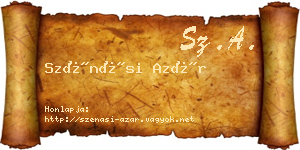 Szénási Azár névjegykártya
